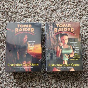 Tomb Raider CCG Quest Decks (50 cards + one pack) - Lot of 2 - Brand new